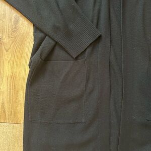 Black knit hooded cardigan